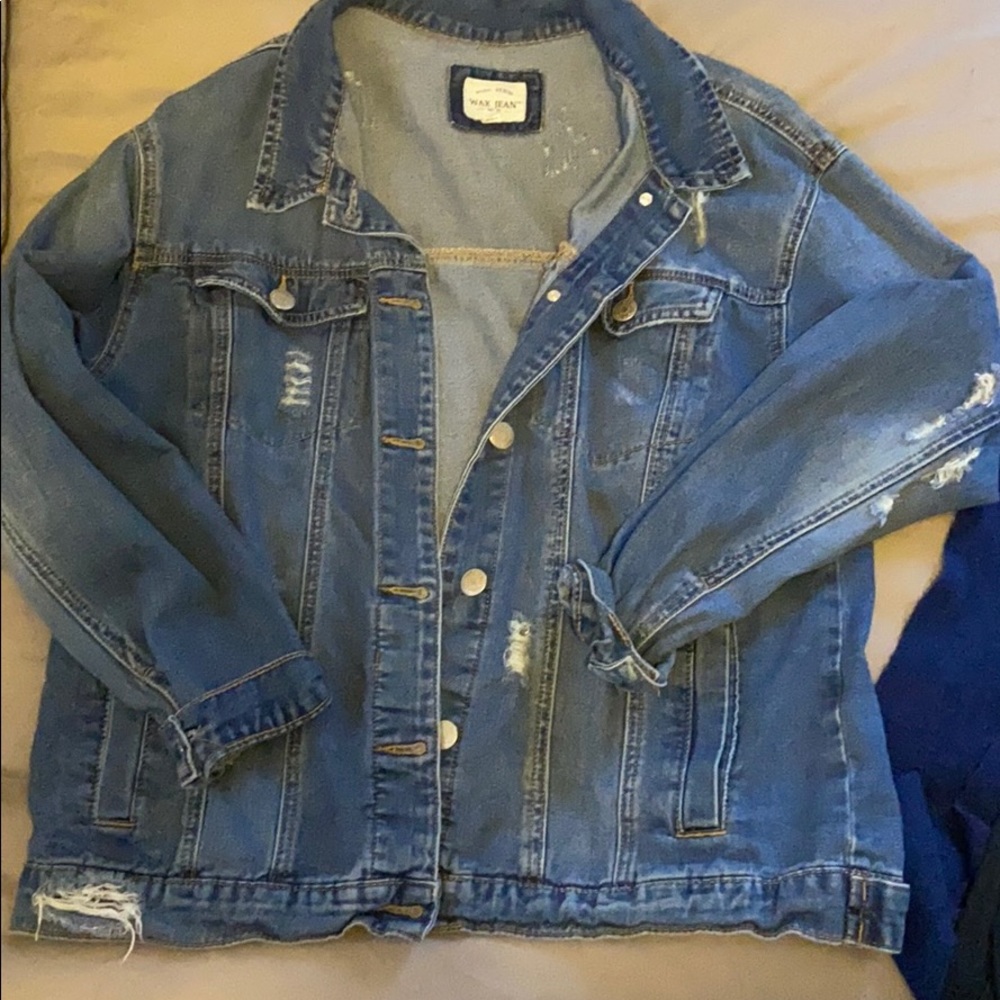 Wax Jean, Denim Jean Jacket Distresss